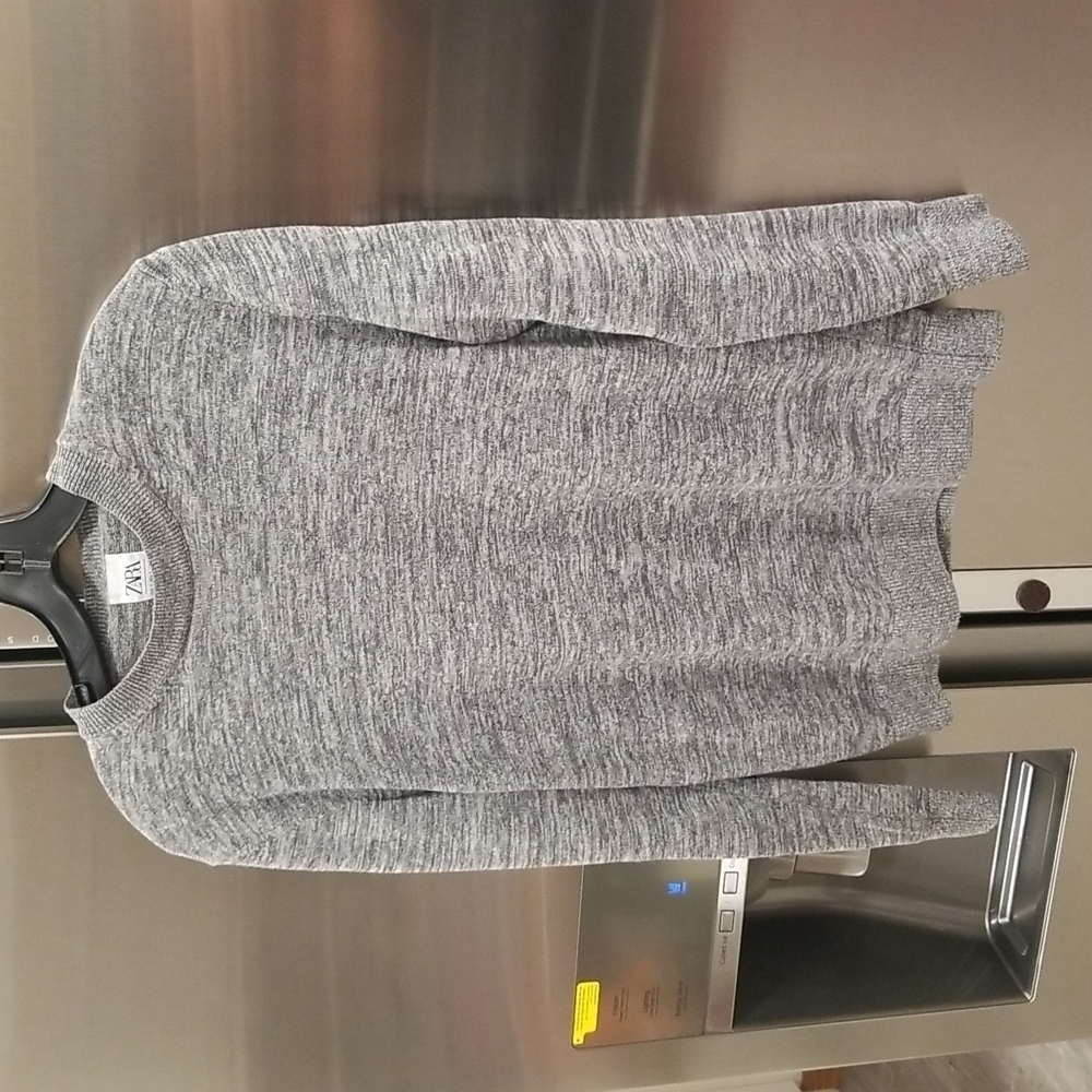 💕ZARA💕 Long Sleeve Swetshirt Top ~ Marled Grey Small EUC